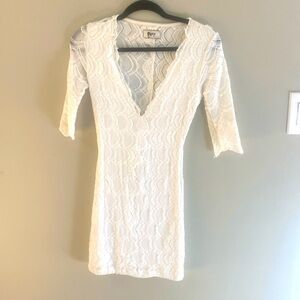 Nightcap white lace V-neck dress.  Size small